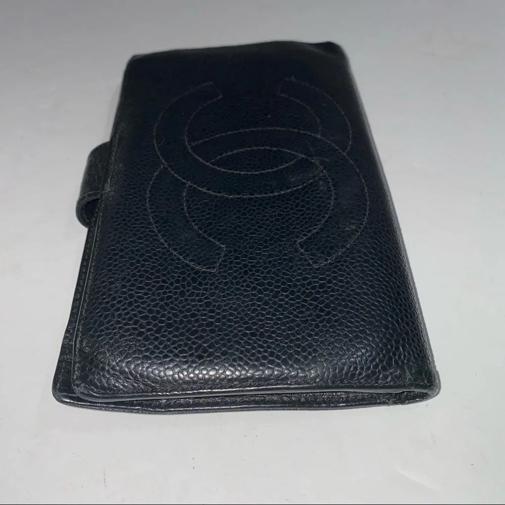 Chanel Black Pebbled Leather Long Bifold Wallet - Picture 3 of 12